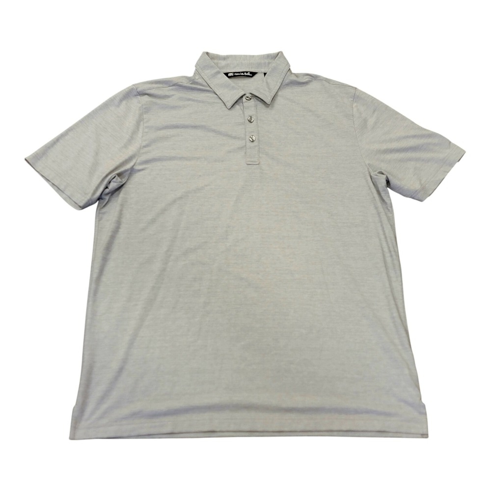 Men's Travis Mathew Collared Polo Shirt Golf Performance Gray Size XL EUC